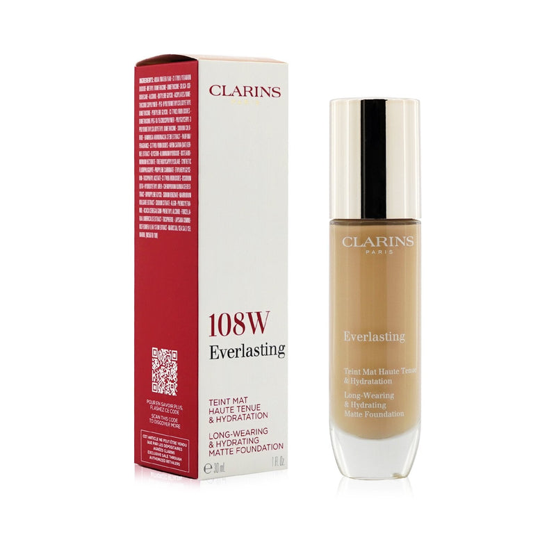 Clarins Everlasting Long Wearing & Hydrating Matte Foundation - # 108W Sand 