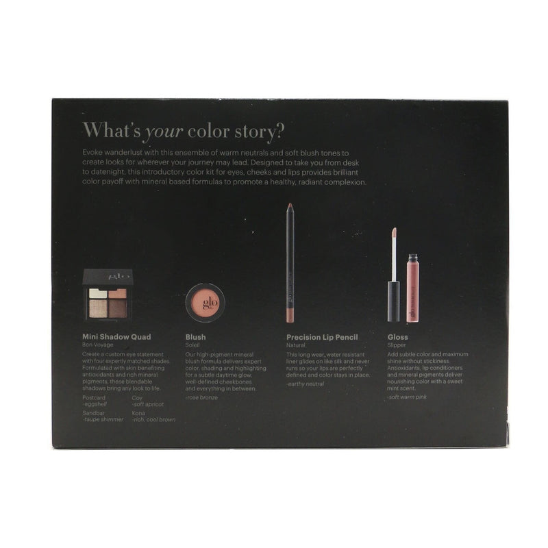 Glo Skin Beauty Desk to Datenight (Mini Shadow Quad + Blush + Lip Pencil + Lip Gloss) - # Bon Voyage 