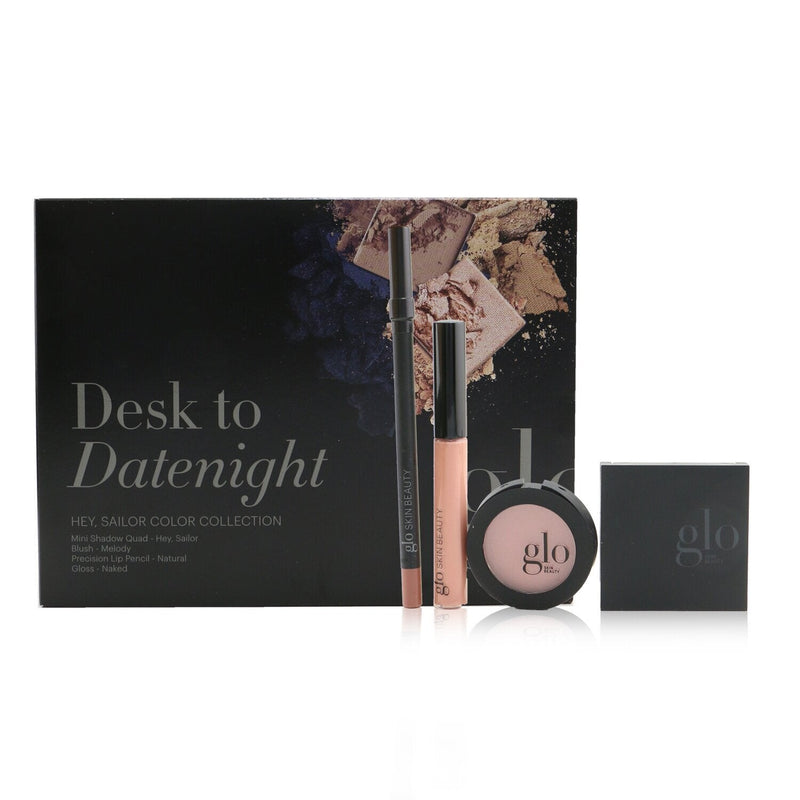 Glo Skin Beauty Desk to Datenight (Mini Shadow Quad + Blush + Lip Pencil + Lip Gloss) - # Hey, Sailor  4pcs