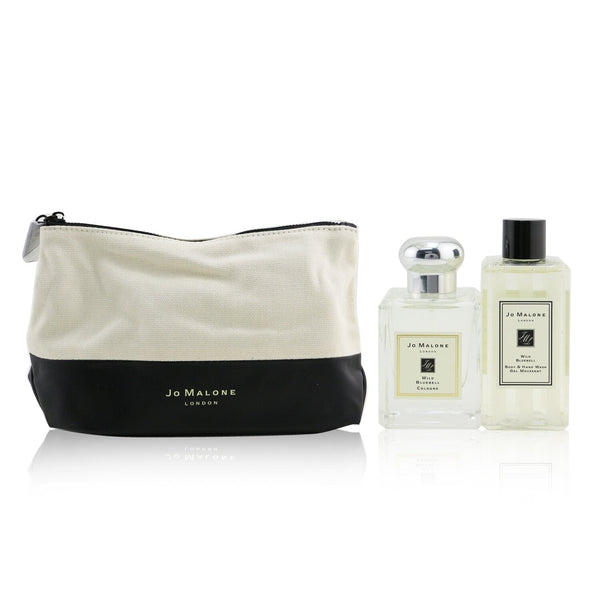 Jo Malone Wild Bluebell Travel Kit: Cologne Spray 50ml/1.7oz + Body & Hand Wash 100ml/3.4oz + Pouch 