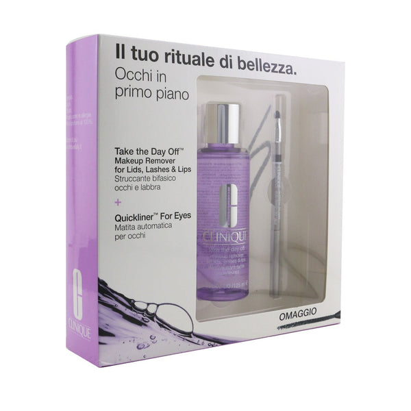 Clinique Clinique Eyes In The Foreground Set: Take The Day Off Makeup Remover 125ml/4.2oz+ Quickliner For Eyes 0.3g/0.01oz 