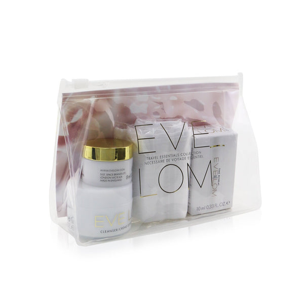 Eve Lom Travel Essentials Collection: Cleanser 20ml+ Moisture Cream 8ml+ Time Retreat Radiance Essence 10ml+ Cloth  4pcs