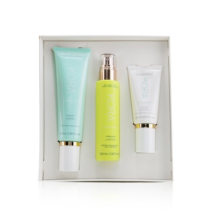 Kora Organics 3 Step System - Oily/Combination Skin: Foaming Cleanser + Energizing Citrus Mist + Purifying Moisturizer 50ml 3pcs 100ml