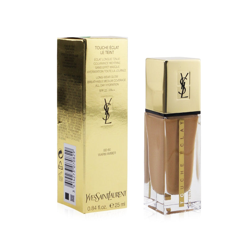 Yves Saint Laurent Touche Eclat Le Teint Long Wear Glow Foundation SPF22 - # BD60 Warm Amber  25ml/0.84oz