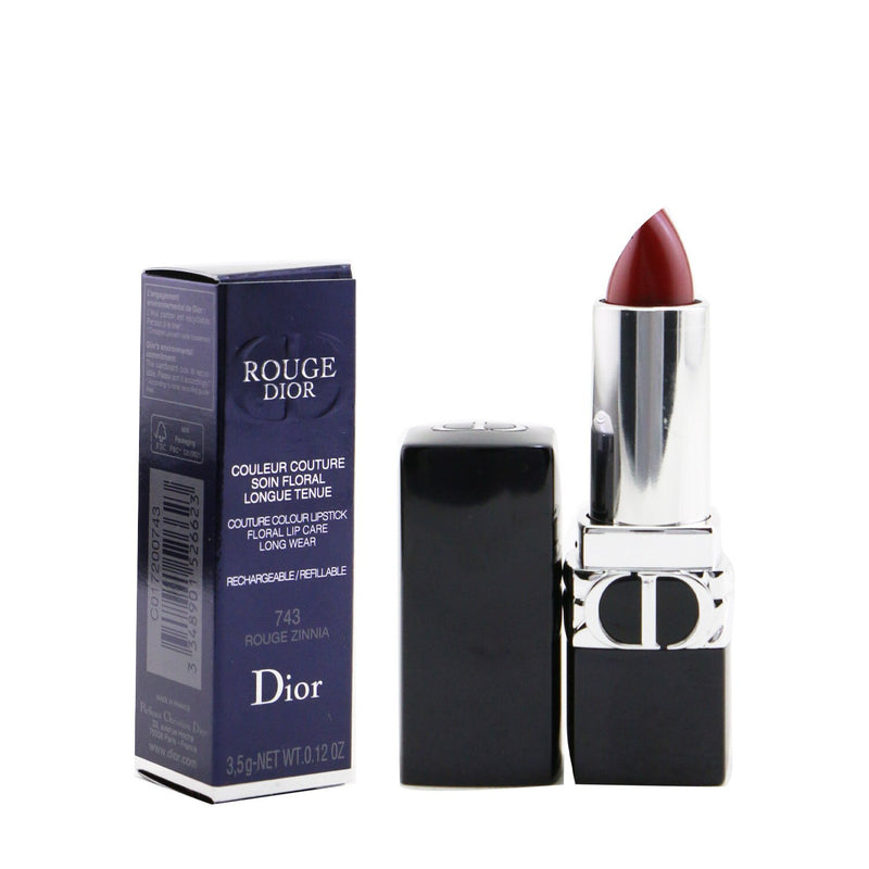 Christian Dior Rouge Dior Couture Colour Refillable Lipstick - # 743 Rouge Zinnia (Satin)  3.5g/0.12oz