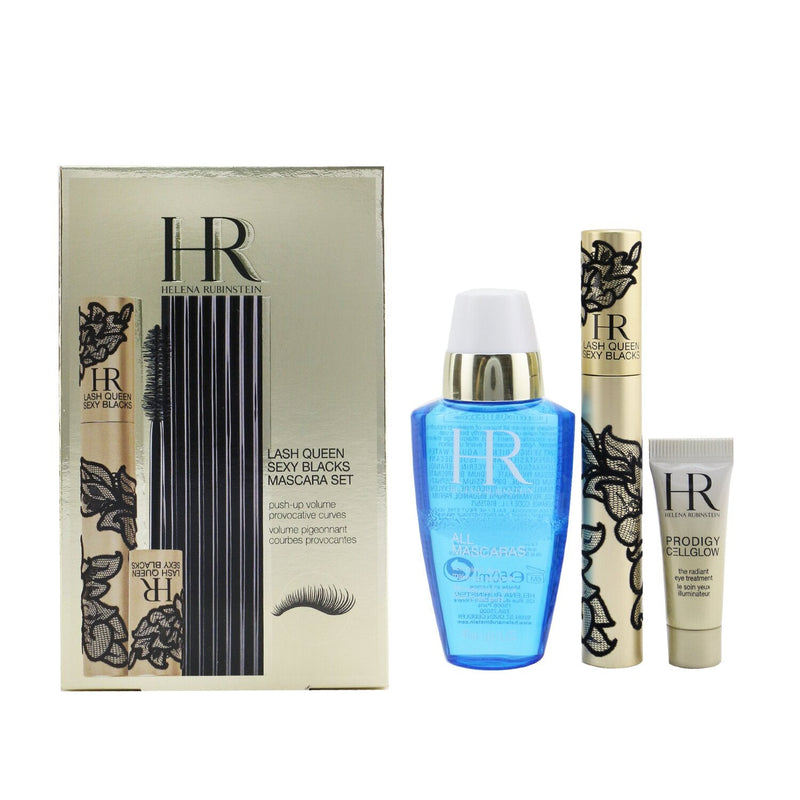 Helena Rubinstein Lash Queen Sexy Blacks Mascara Set: Mascara 6.9ml + Prodigy Cellglow Eye Treatment 3ml + Eye MakeUp Remover 50ml  3pcs