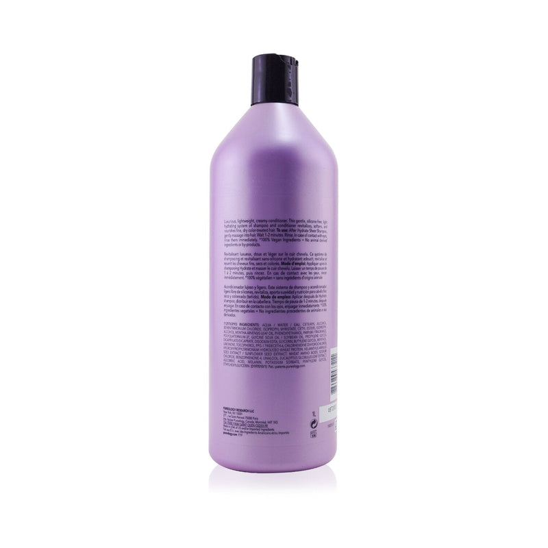 Pureology Hydrate Sheer Conditioner - For Fine, Dry, Color-Treated Hair (Bottle Slightly Crushed) 