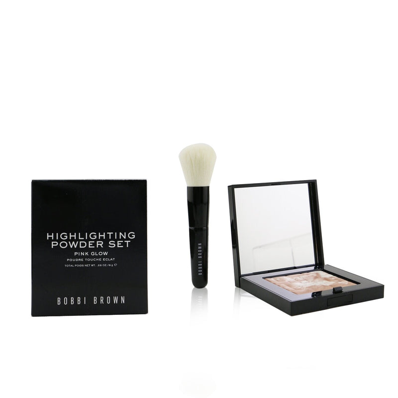 Bobbi Brown Highlighting Powder Set (1x Highlighting Powder + 1x Mini Face Brush) - #Pink Glow 