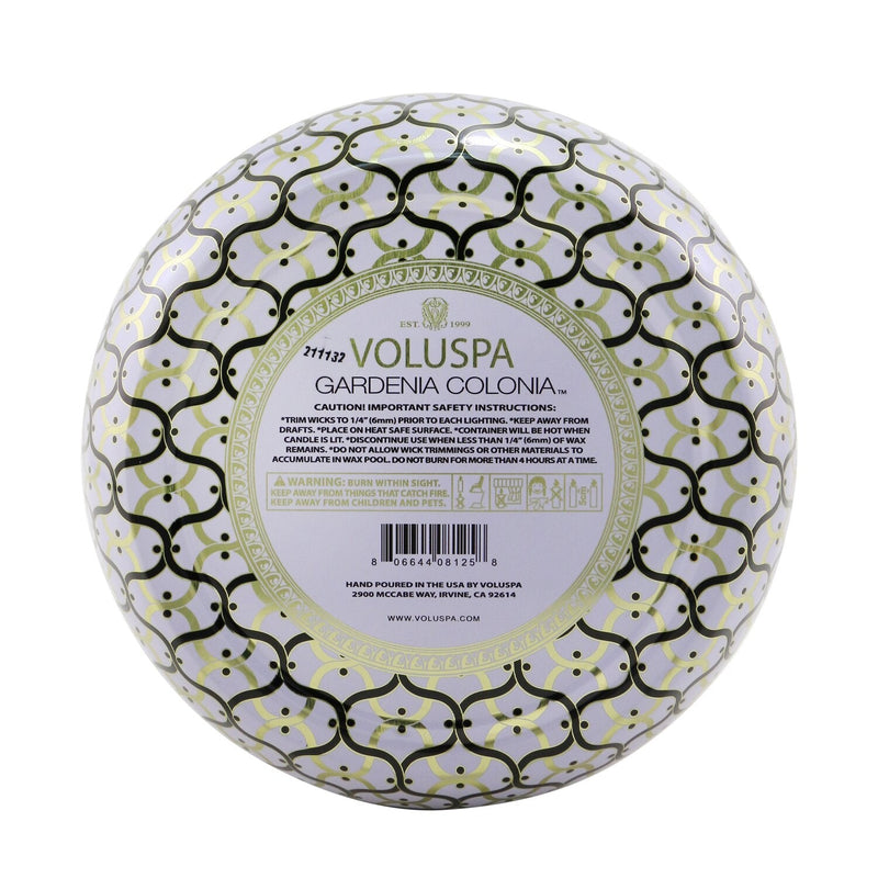 Voluspa 3 Wick Decorative Tin Candle - Gardenia Colonia 