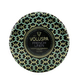 Voluspa 3 Wick Decorative Tin Candle - French Linen  340g/12oz