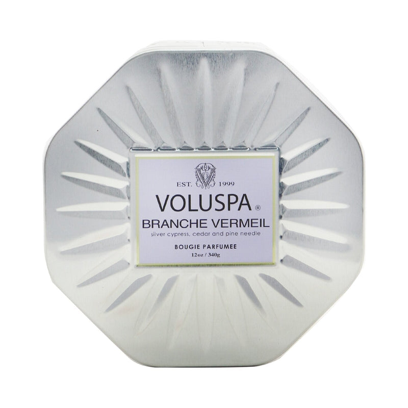 Voluspa 3 Wick Octagon Tin Candle - Branche Vermeil 