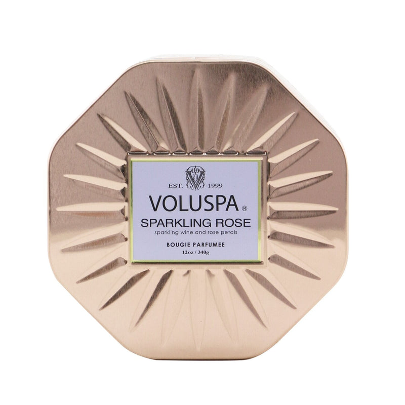 Voluspa 3 Wick Octagon Tin Candle - Sparkling Rose  340g/12oz