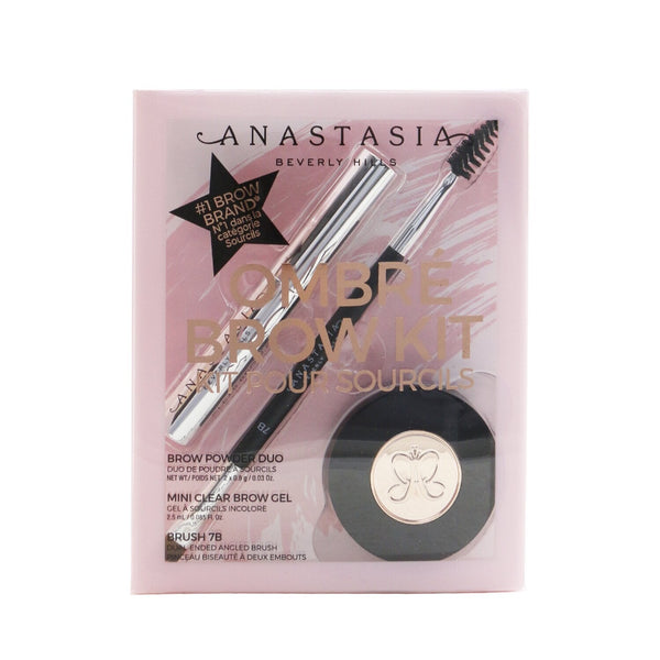 Anastasia Beverly Hills Ombre Brow Kit (Brow Powder Duo + Mini Clear Brow Gel + Brush 7B) - # Ebony  3pcs