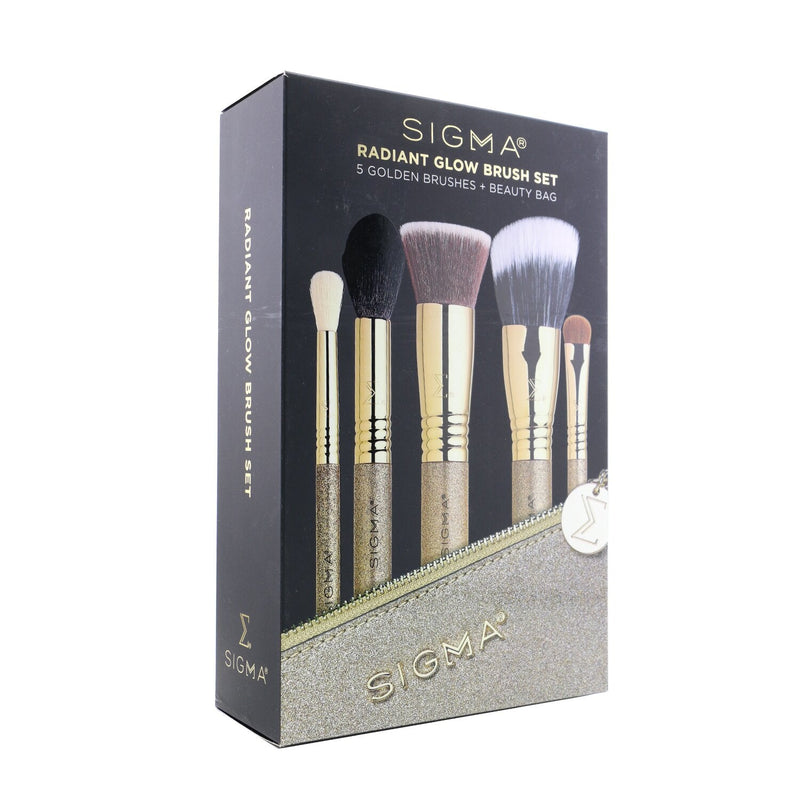 Sigma Beauty Radiant Glow Brush Set (5x Golden Brush, 1x Bag) 
