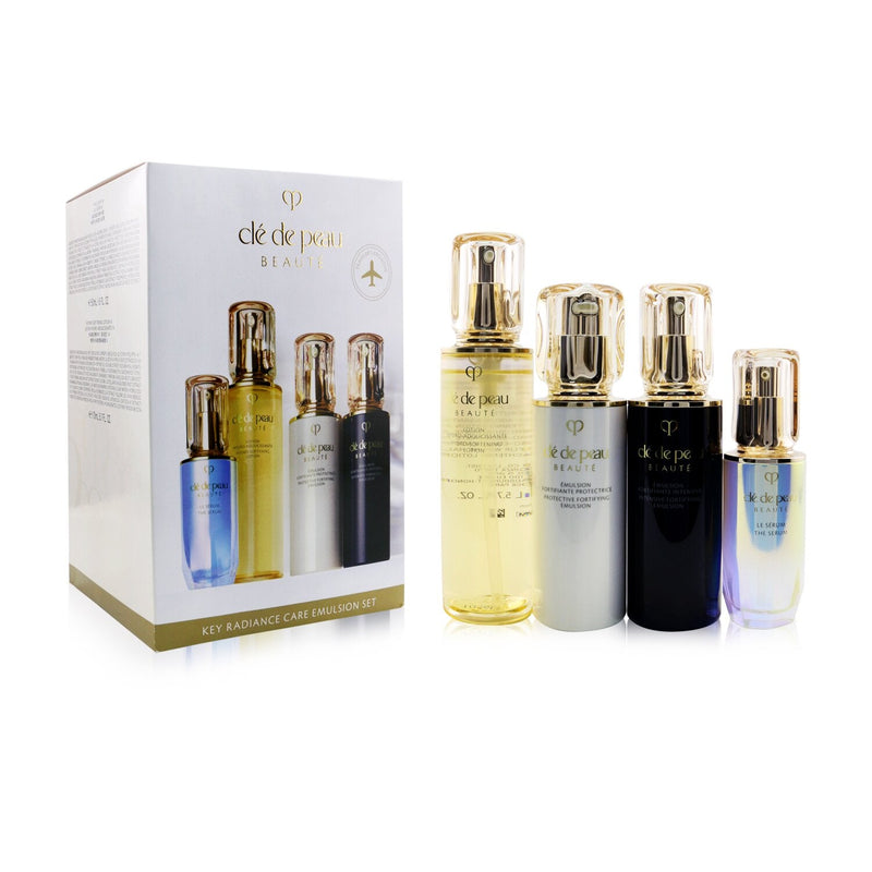 Cle De Peau Key Radiance Care Emulsion Set:The Serum 50ml+ Softening Lotion N+ Protective Emulsion N SPF 25+ Intensive Emulsion N  4pcs