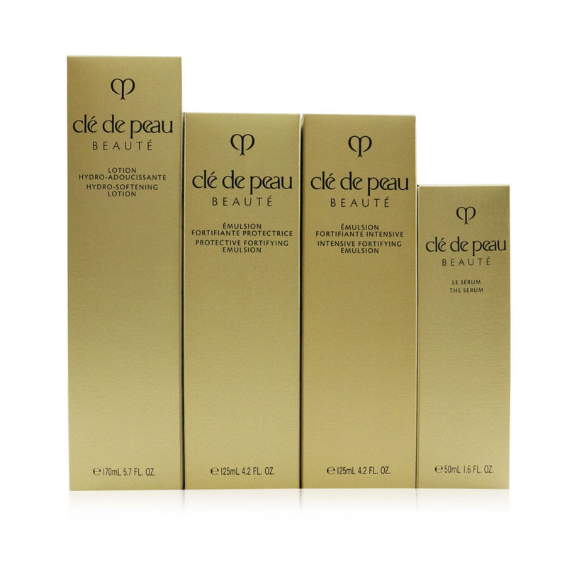 Cle De Peau Key Radiance Care Emulsion Set:The Serum 50ml+ Softening Lotion N+ Protective Emulsion N SPF 25+ Intensive Emulsion N  4pcs