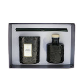 Voluspa Scalloped Edge Candle & Reed Diffuser Coffret - Moso Bamboo  2pcs