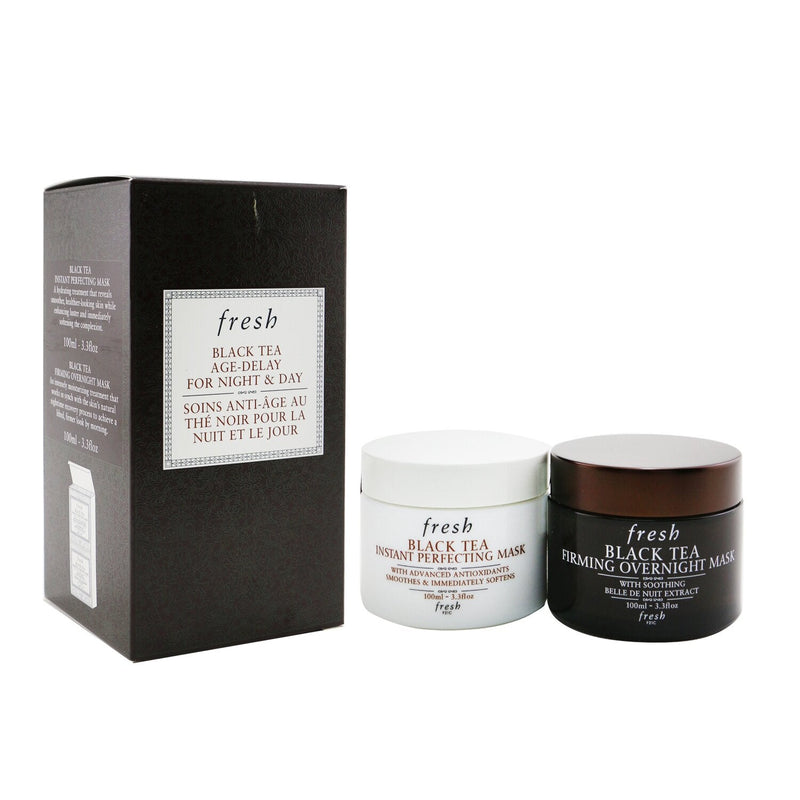 Fresh Black Tea Age-Delay For Night & Day Set: Black Tea Instant Perfecting Mask 100ml + Black Tea Firming Overnight Mask 100ml  2x100ml/3.3oz