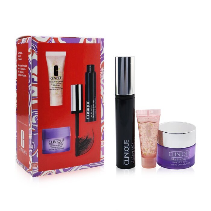 Clinique Chubby Lash Fattening Mascara Set (1x Mascara + Eye Concentrate 5ml + Cleansing Balm 15ml) 3pcs 8ml