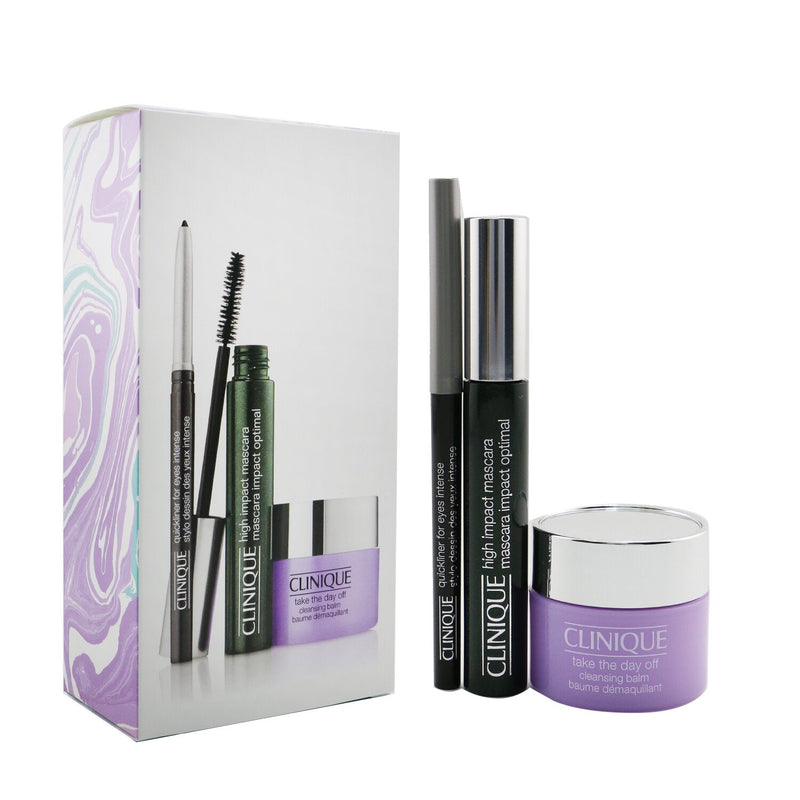 Clinique High Impact Mascara Set (1x Mascara 7ml + Cleansing Balm 15ml + Eyeliner 0.14g)  3pcs