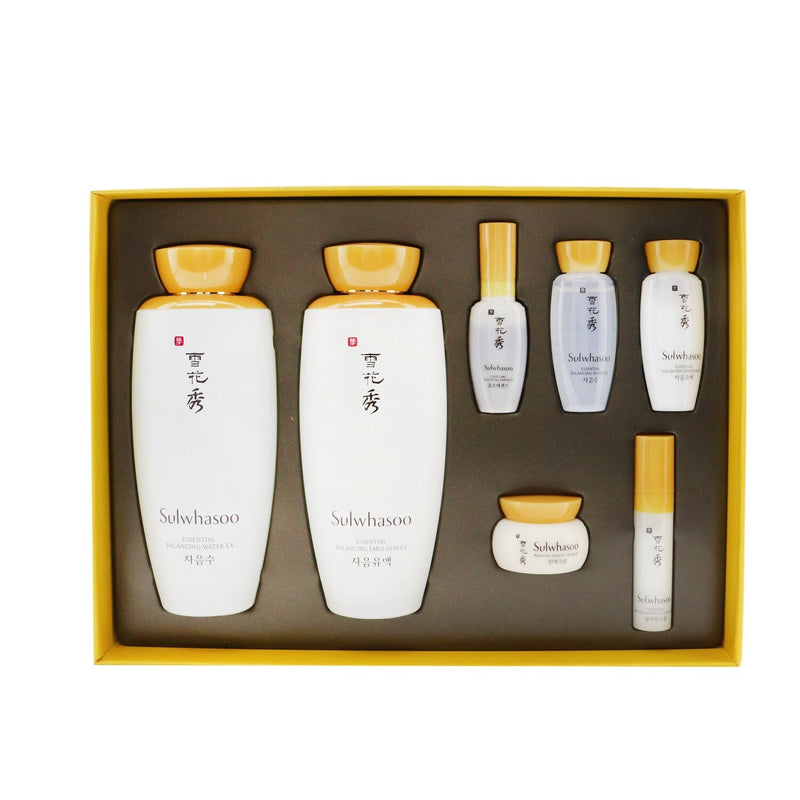 Sulwhasoo Essential Duo Set: Balancing Water (125ml+15ml) + Balancing Emulsion (125ml+15ml)  + Activating Serum 8ml + Rejuvenating Eye Cream 3.5 ml + Firming  Cream 5ml (Exp. Date: 04/2022)  7pcs