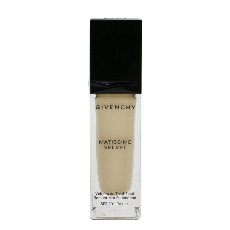 Givenchy Matissime Velvet Radiant Mat Fluid Foundation SPF 20 - #01 Mat Porcelain (Box Slightly Damaged)  30ml/1oz