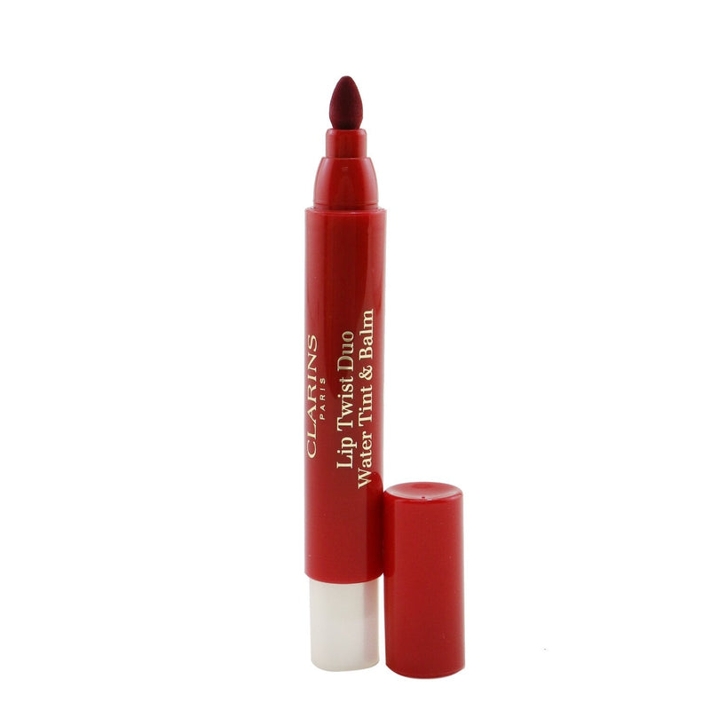 Clarins Lip Twist Duo Water Tint & Balm - # 01 Red Sunset  3ml+1.4g