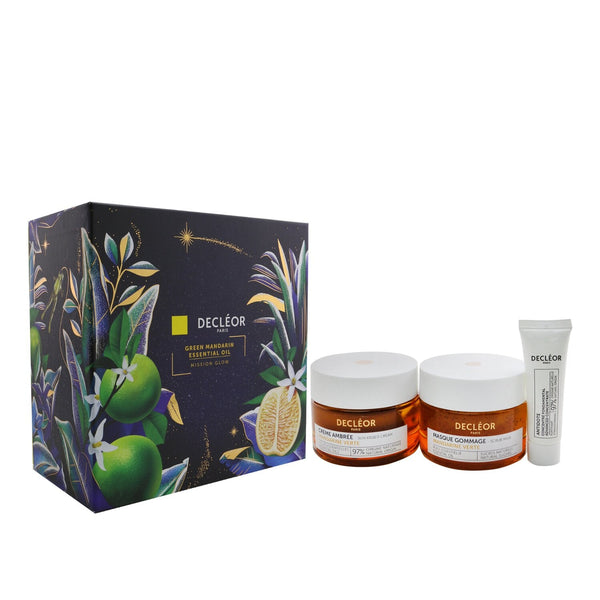 Decleor Mission Glow Green Mandarin Set: Sun-Kissed Cream 50ml+ Scrub Mask 50ml+ Antidote Advanced Concentrate 10ml  3pcs