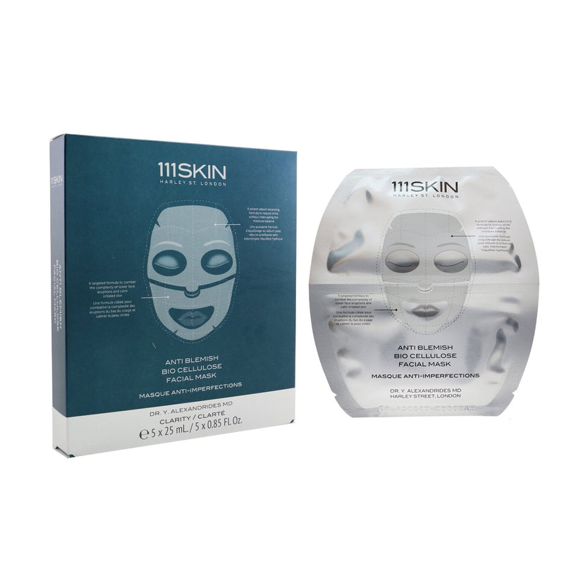 111Skin Anti Blemish Bio Cellulose Facial Mask (Upper Mask & Lower Mask for Face)  5x25ml/0.85oz