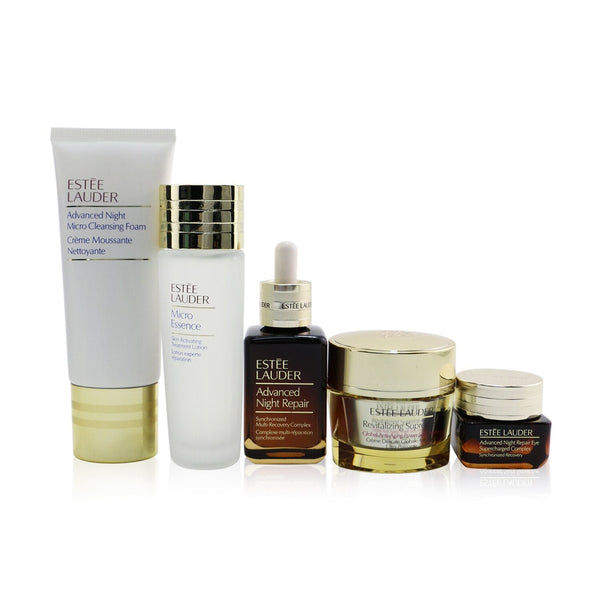 Estee Lauder Your Nightly Skincare Experts: ANR 50ml+ Revitalizing Supreme+ Soft Cream 50ml+ Eye Supercharged 15ml+ Micro Cleans...  5pcs