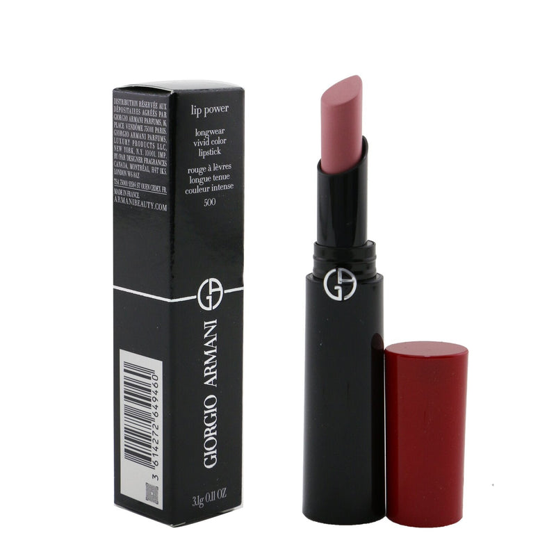 Giorgio Armani Lip Power Longwear Vivid Color Lipstick - # 500 Fatale  3.1g/0.11oz