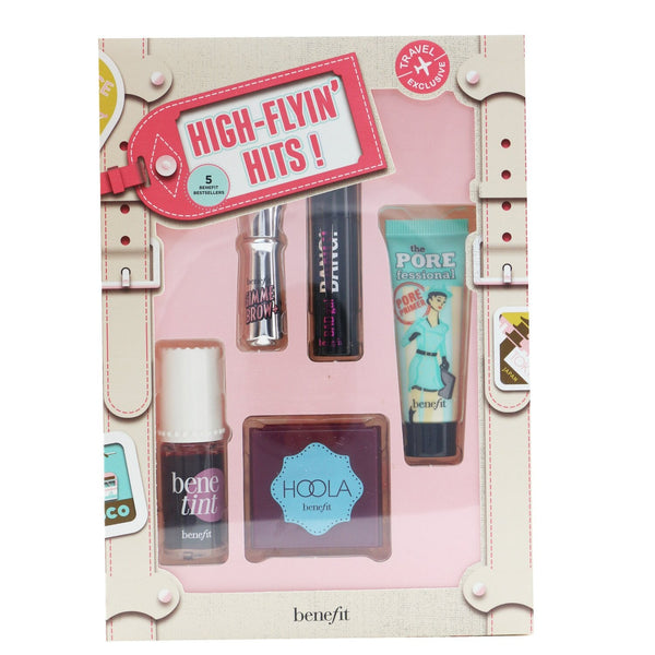 Benefit High Flyin' Hits! Set (1x Primer, 1x Bronzer, 1x Mascara, 1x Brow Gel, 1x Lip & Cheek Stain)  5pcs