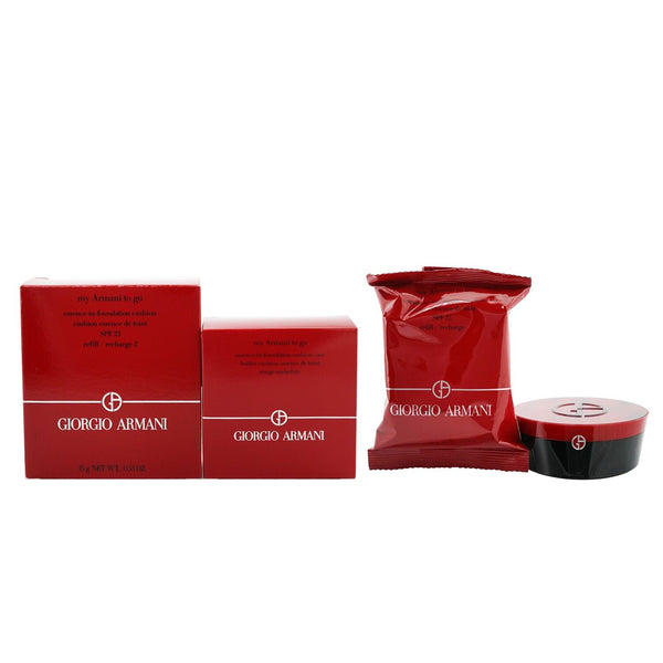 Giorgio Armani My Armani To Go Essence In Foundation Cushion SPF 23 (With Rouge Malachite Case) - # 2  15g/0.53oz