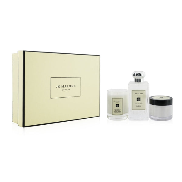 Jo Malone English Pear & Freesia Coffret: Cologne Spray 100ml/3.4oz + Body Cream 50ml/1.7oz + Scented Candle 4.78cm/1.88inches (Height)  3pcs