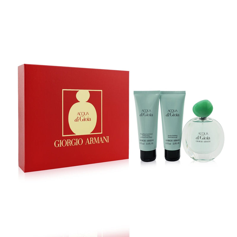 Giorgio Armani Acqua Di Gioia Coffret: Eau De Parfum Spray 50ml/1.7oz + Shower Gel 75ml/2.5oz + Body Lotion 75ml/2.5oz  3pcs