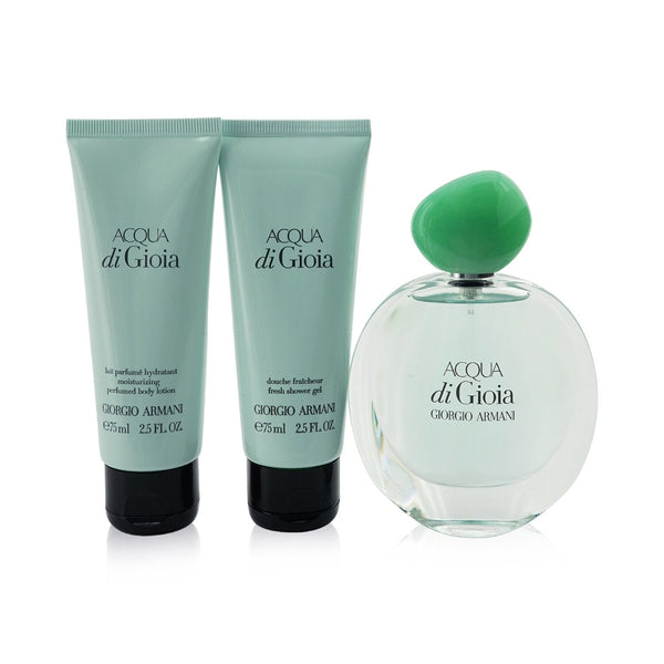 Giorgio Armani Acqua Di Gioia Coffret: Eau De Parfum Spray 50ml/1.7oz + Shower Gel 75ml/2.5oz + Body Lotion 75ml/2.5oz  3pcs