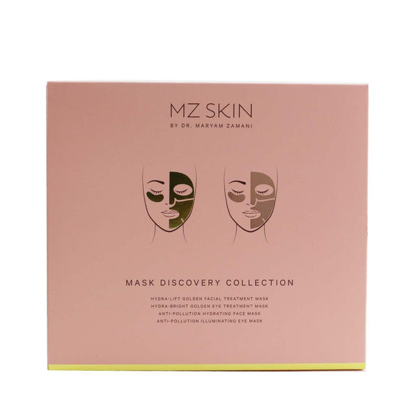 MZ Skin Mask Discovery Collection: Hydra-Lift Golden Facial Treatment Mask + Hydra-Bright Golden Eye Treatment Mask + Anti-Pollution Hydrating Face Mask Anti-Pollution Illuminating Eye Mask  4pcs