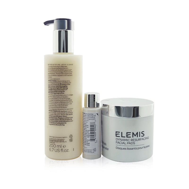 Elemis Skin Resurfacing Trio Set: Facial Pads 60pads+ Facial Wash 200ml+ Skin Smoothing Essence 28ml  3pcs