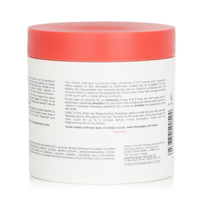 Christophe Robin Regenerating Mask with Rare Prickly Pear Oil - Dry & Damaged Hair 250ml/8.4oz