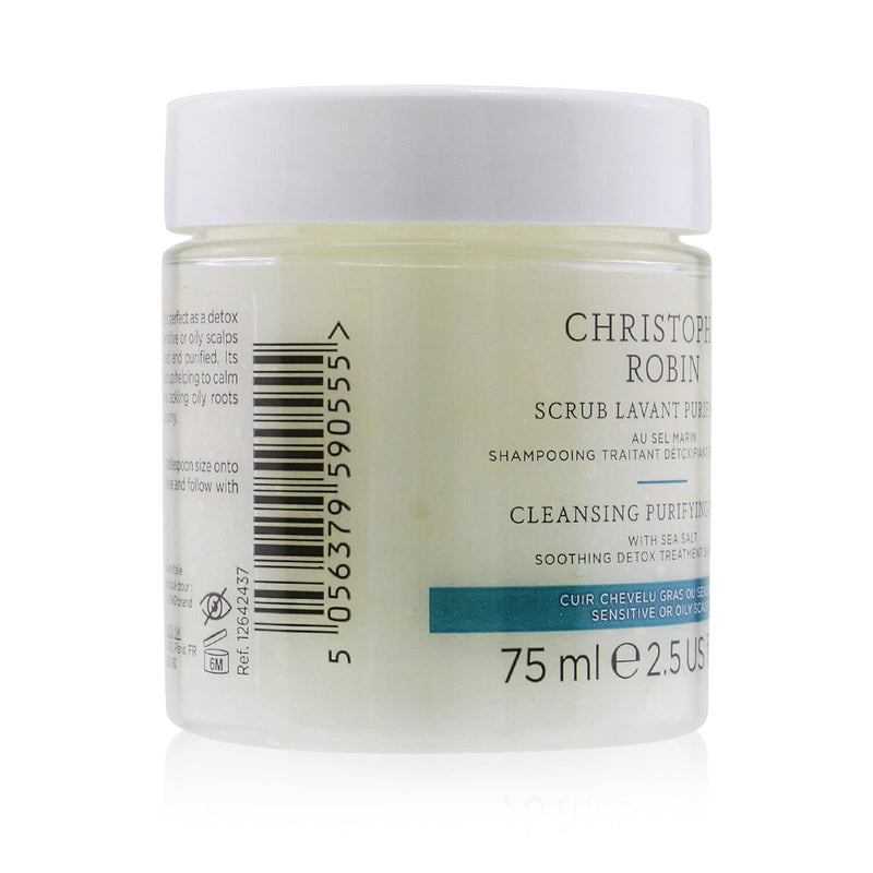 Christophe Robin Cleansing Purifying Scrub with Sea Salt (Soothing Detox Treatment Shampoo) - Sensitive or Oily Scalp  75ml/2.5oz