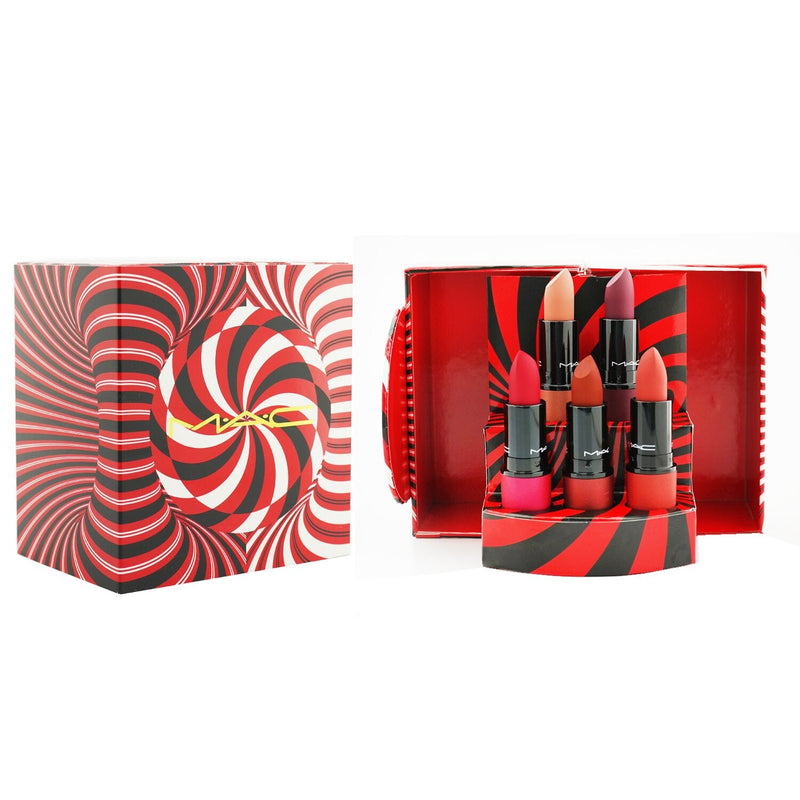 MAC Mistletoe Matte Powder Kiss Lipstick Set (5x Lipstick) (Limited Edition)  5x3g/0.1oz