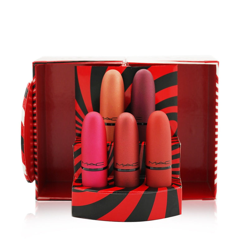 MAC Mistletoe Matte Powder Kiss Lipstick Set (5x Lipstick) (Limited Edition)  5x3g/0.1oz