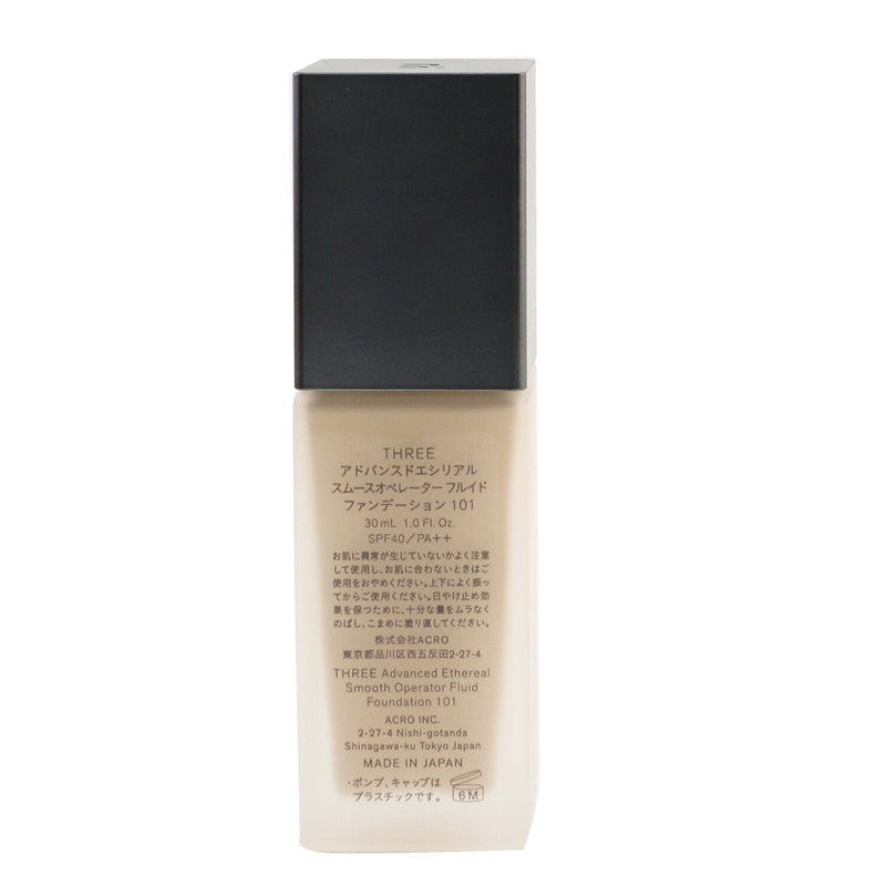 THREE Advanced Ethereal Smooth Operator Fluid Foundation SPF40 - # 101  30ml/1oz