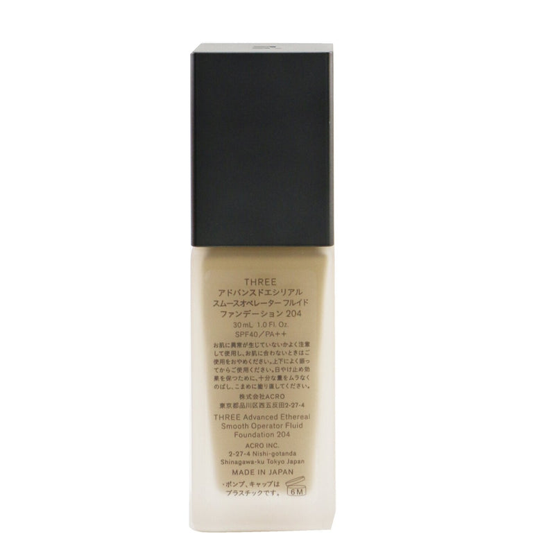 THREE Advanced Ethereal Smooth Operator Fluid Foundation SPF40 - # 204  30ml/1oz