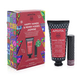 Apivita Happy Hands & Merry Kisses Jasmine Set: Hand Cream Jasmine & Propolis 50ml+ Lip Care Black Currant 4.4g  2pcs