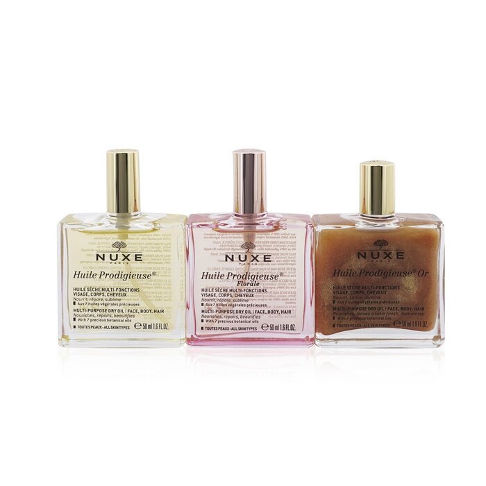 Nuxe Huile Prodigieuse Collection: Huile Prodigieuse Dry Oil 50ml + Huile Prodigieuse Florale Dry Oil 50ml + Huile Prodigieuse Or Dry Oil 50ml 3x 50ml/1.6oz