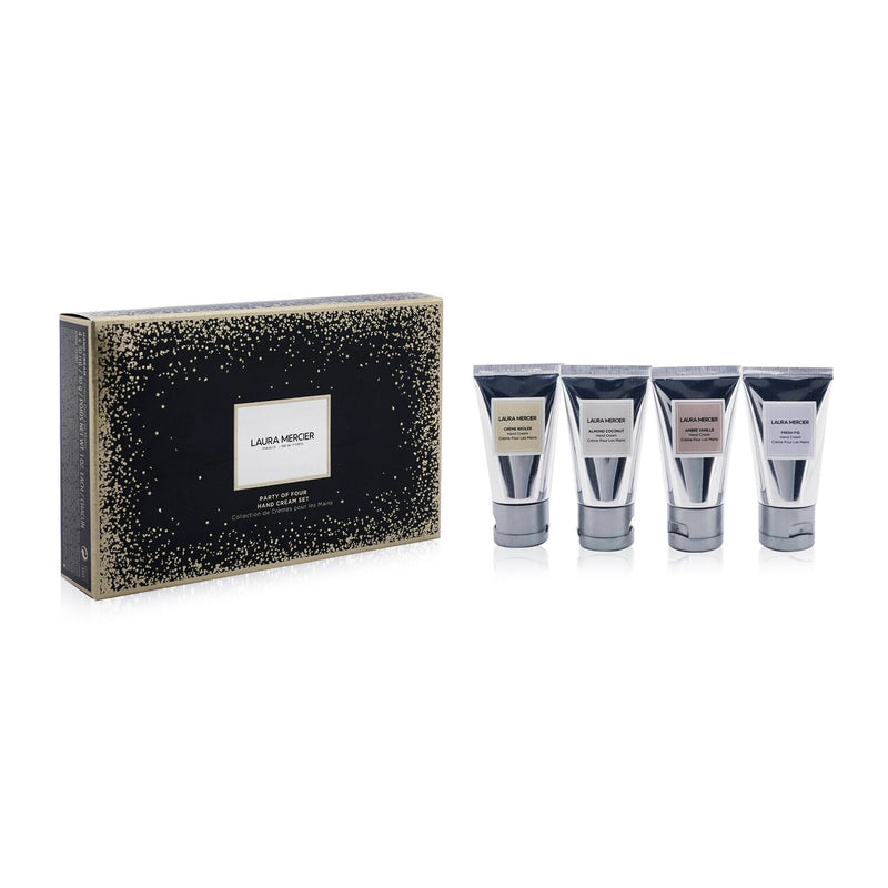 Laura Mercier Party Of Four Hand Cream Set: (Fresh Fig + Almond Coconut + Ambre Vanille + Creme Brulee) Hand Cream 30ml  4x 30ml/1oz