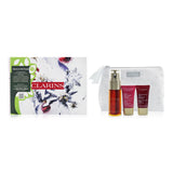 Clarins Double Serum & Super Restorative Collection: Double Serum 50ml+ Rose Radiance Cream 15ml+ Night Cream 15ml+ Bag  3pcs+1bag