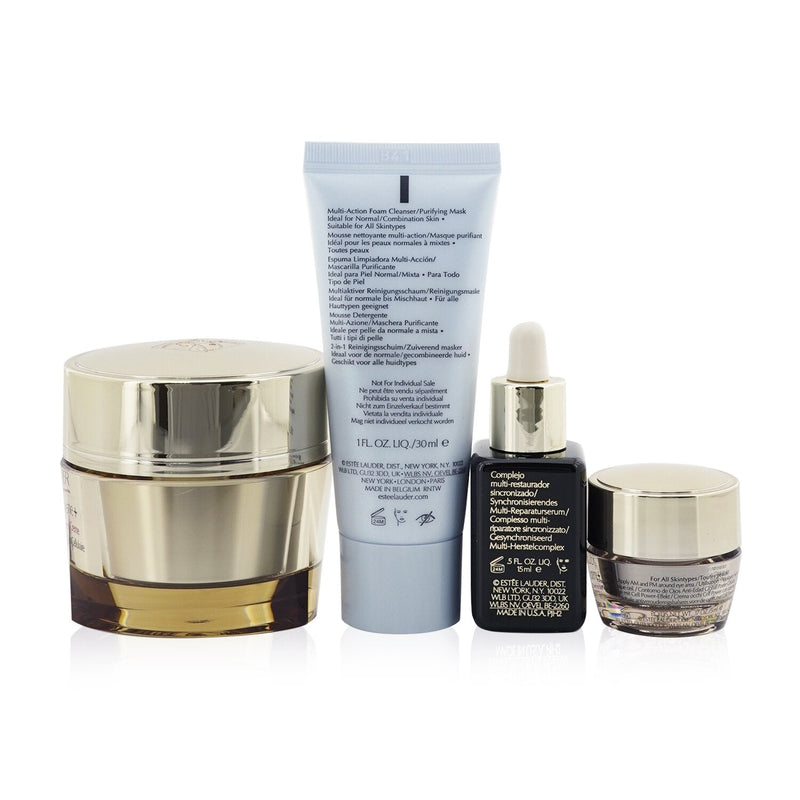 Estee Lauder Firm+Glow Skincare Delights: Revitalizing Supreme+Cream 50ml+ Revitalizing Supreme+Eye 5ml+ ANR 15ml+ Perfectly Clean 30ml  4pcs
