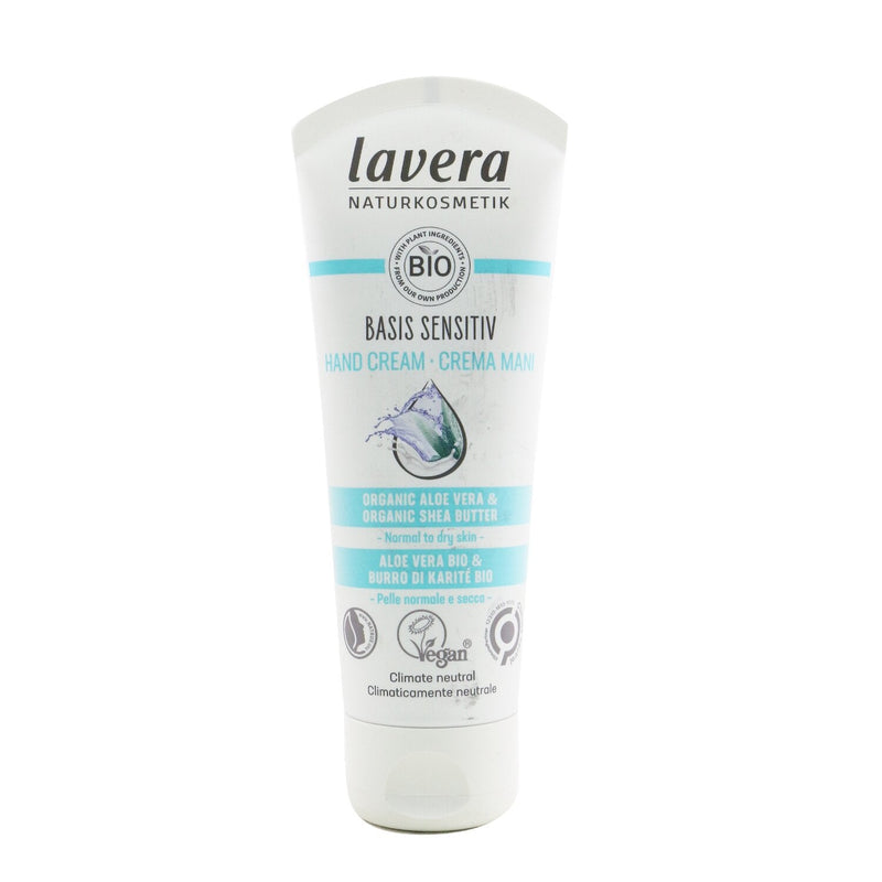 Lavera Basis Sensitiv Hand Cream With Organic Aloe Vera & Organic Shea Butter - For Normal To Dry Skin  75ml/2.6oz